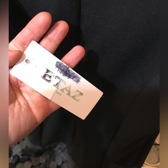 XXS🌹Polka Dots Vegan Leather Mini Black Dress - Picture 8 of 8